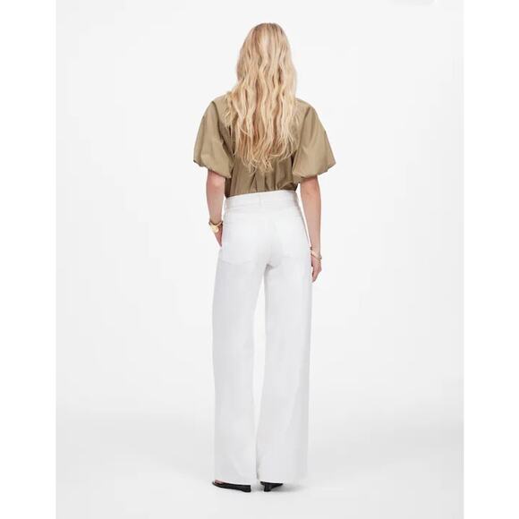 NWT Madewell Petite Superwide-Leg Jeans: Airy Denim Edition In Tile White 27P - Picture 3 of 10